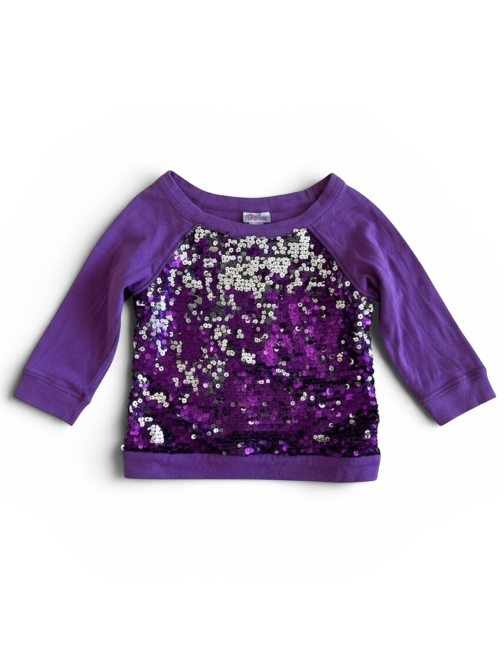 Justice Sequin Sweatshirt Long Sleeve Girls Top School Party Purple Size 7